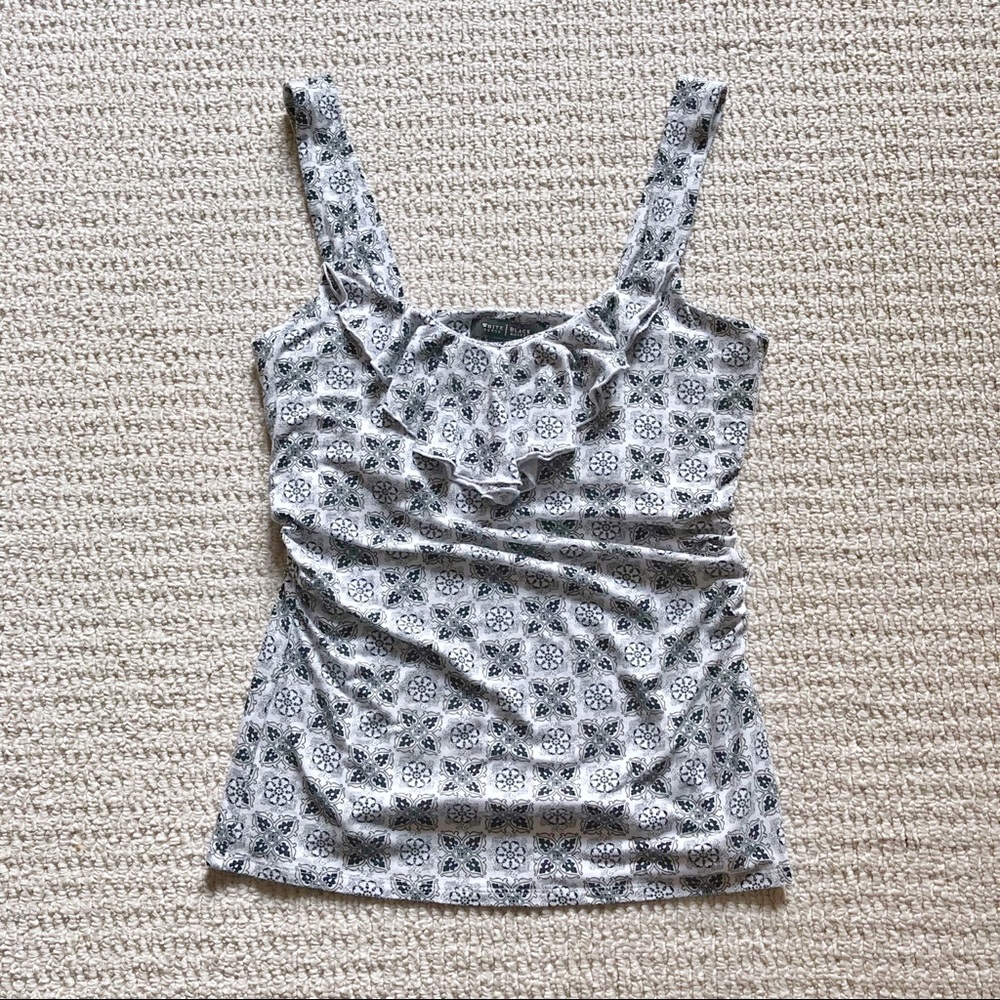 White House Black Market Dressy Ruffle Tank Top